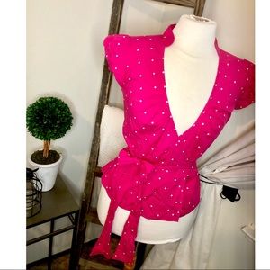 Polka Dot Wrap Shirt